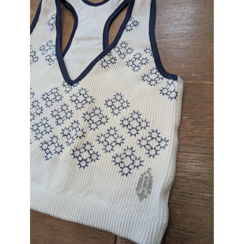 Free People FP Movement Free throw tank Sports Bra Top Women's‎ XS white flake